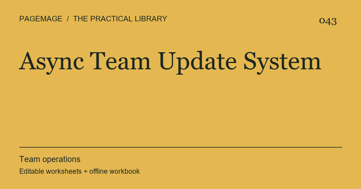 Async Team Update System digital product cover