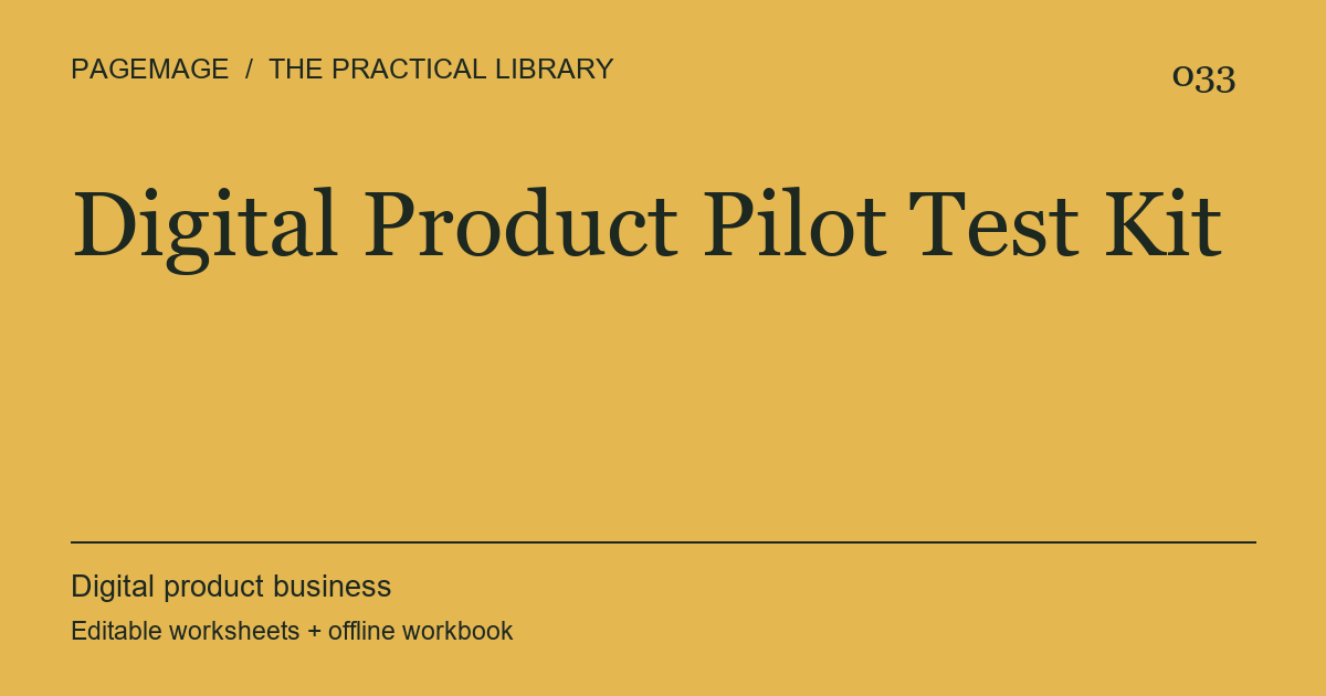 Digital Product Pilot Test Kit digital product cover