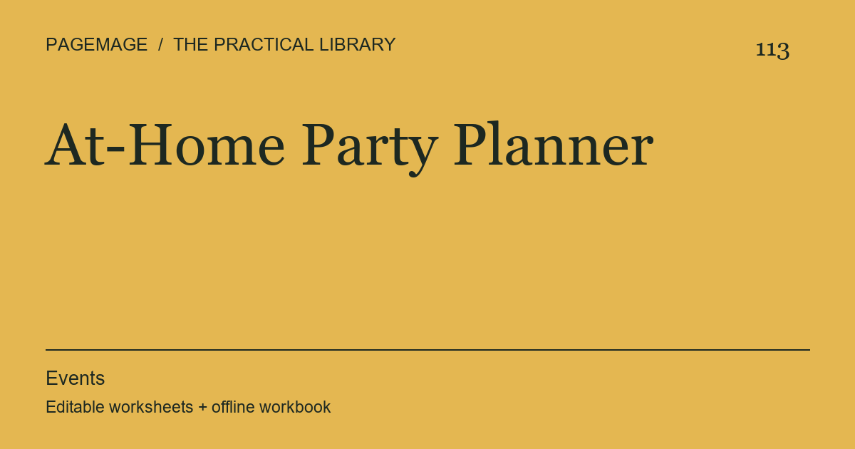 At-Home Party Planner digital product cover