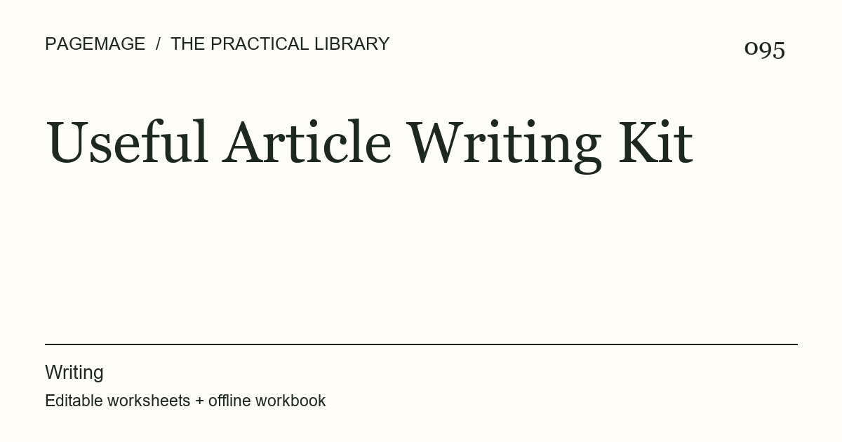 Useful Article Writing Kit digital product cover