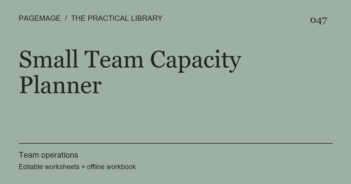 Small Team Capacity Planner digital product cover