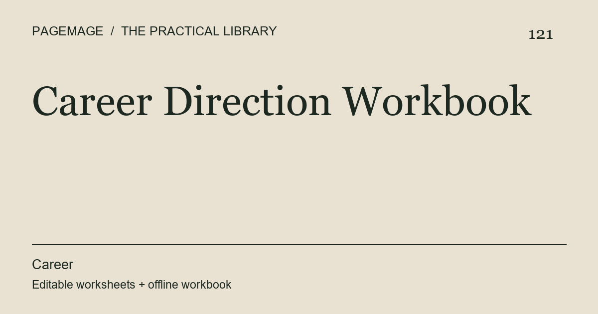 Career Direction Workbook digital product cover