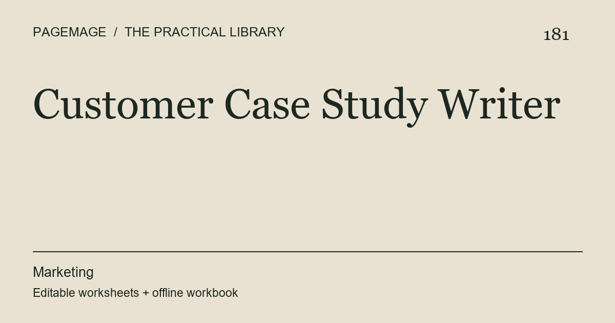 Customer Case Study Writer digital product cover