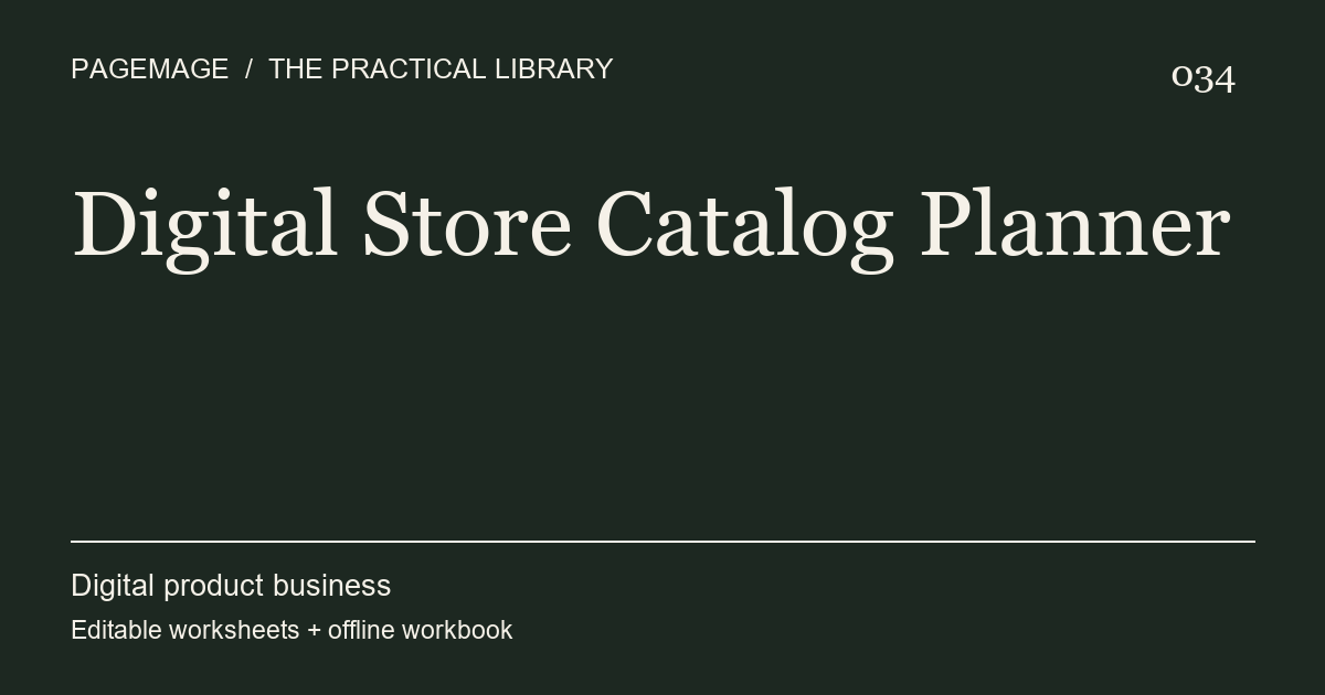 Digital Store Catalog Planner digital product cover