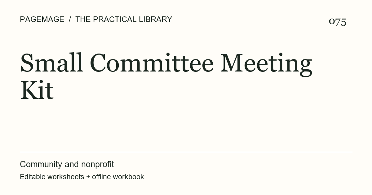 Small Committee Meeting Kit digital product cover