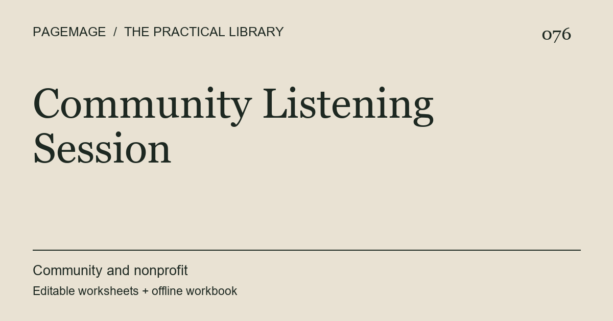 Community Listening Session digital product cover