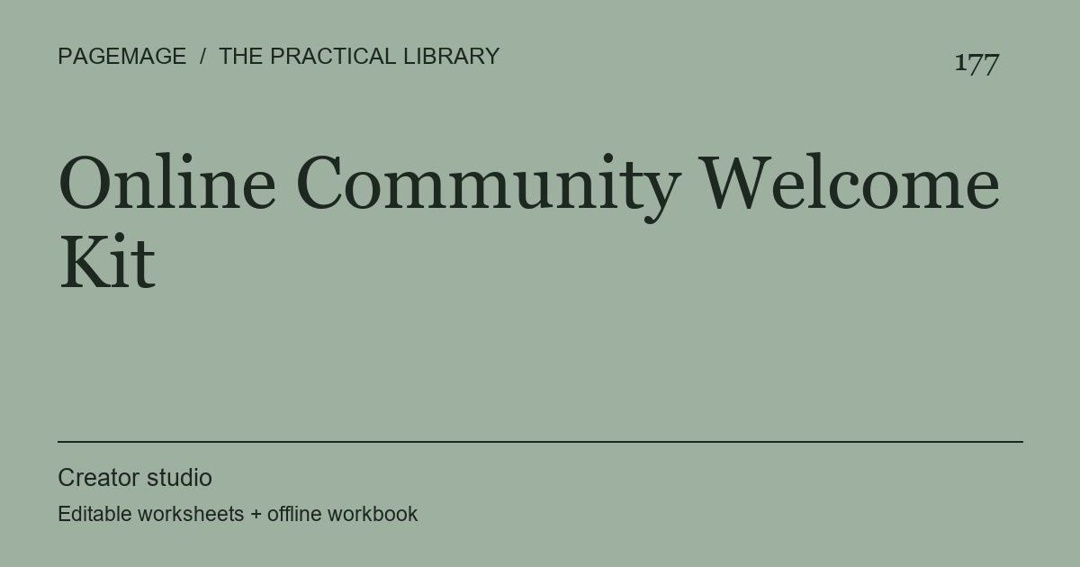 Online Community Welcome Kit digital product cover