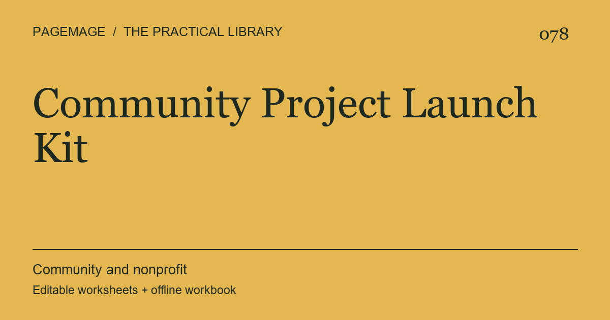 Community Project Launch Kit digital product cover