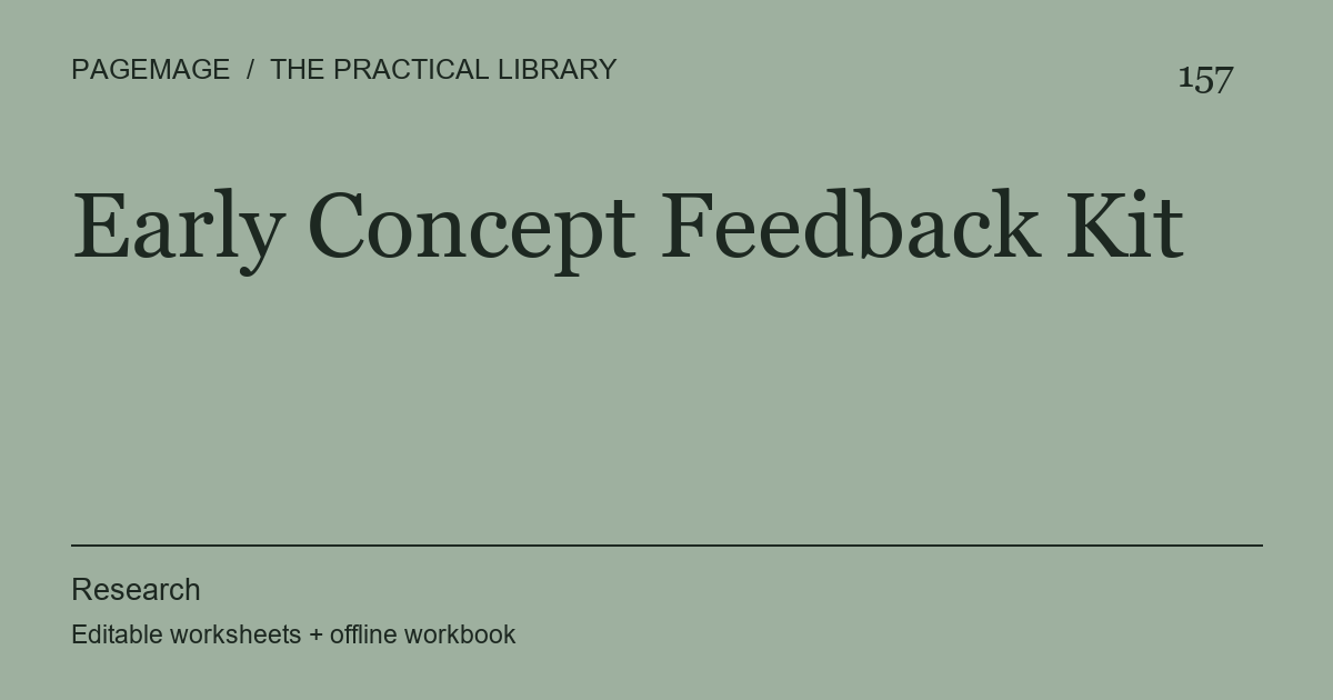 Early Concept Feedback Kit digital product cover