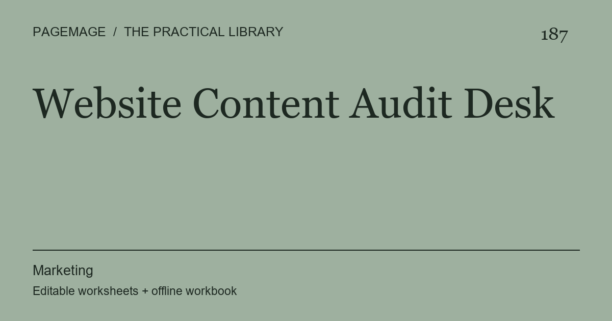 Website Content Audit Desk digital product cover