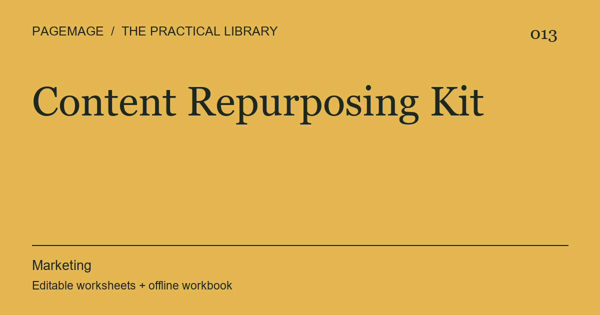 Content Repurposing Kit digital product cover