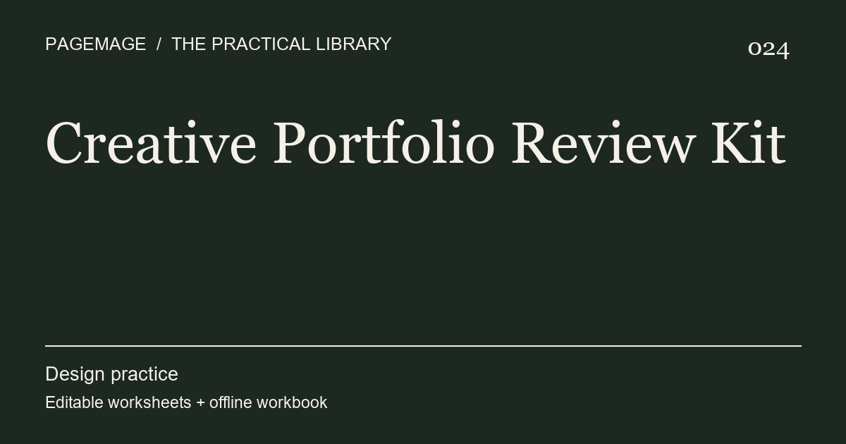 Creative Portfolio Review Kit digital product cover