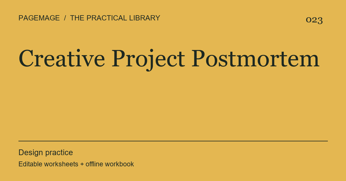 Creative Project Postmortem digital product cover