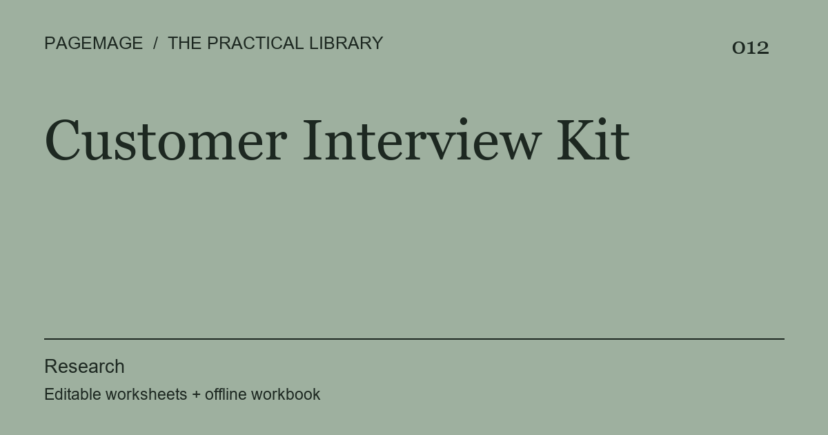 Customer Interview Kit digital product cover
