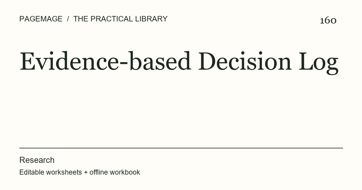 Evidence-based Decision Log digital product cover