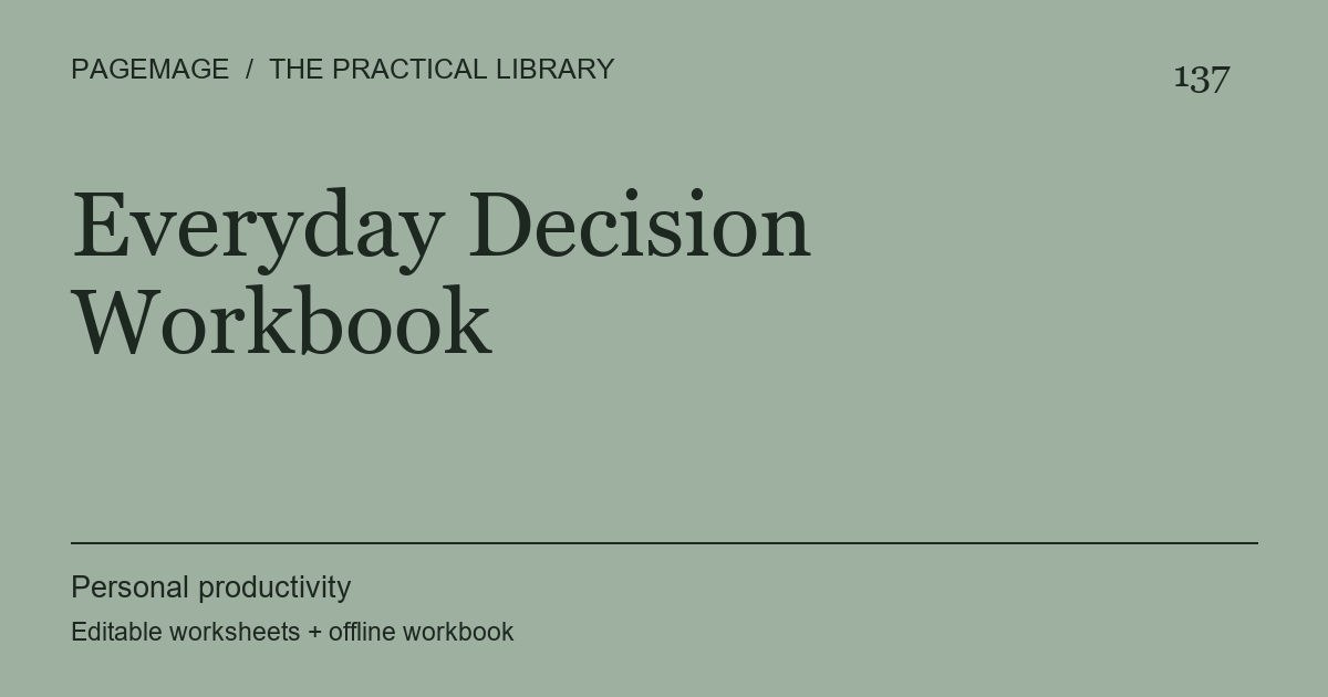 Everyday Decision Workbook digital product cover