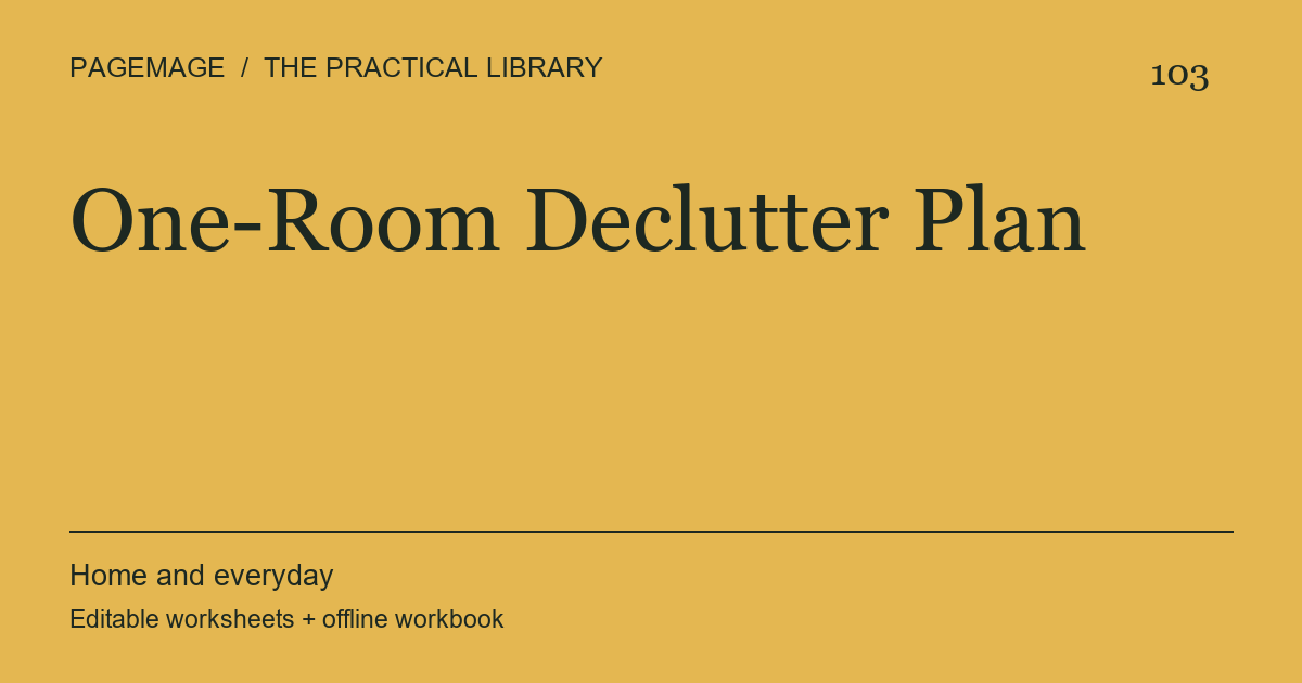 One-Room Declutter Plan digital product cover