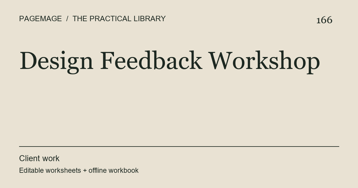 Design Feedback Workshop digital product cover