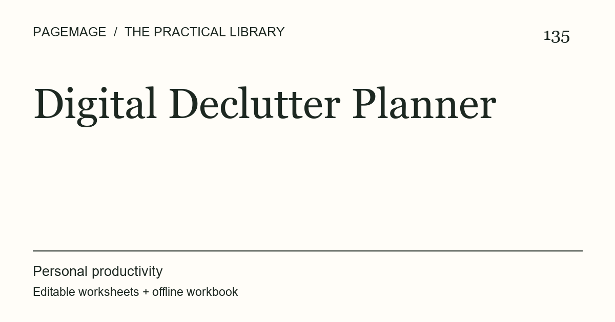 Digital Declutter Planner digital product cover