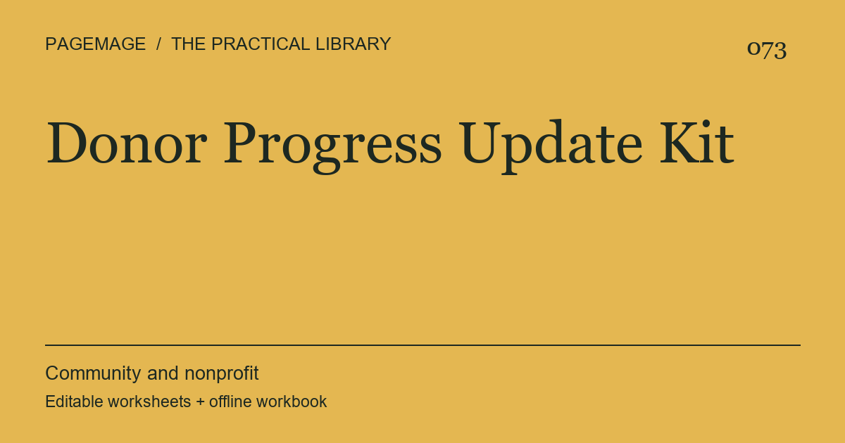 Donor Progress Update Kit digital product cover