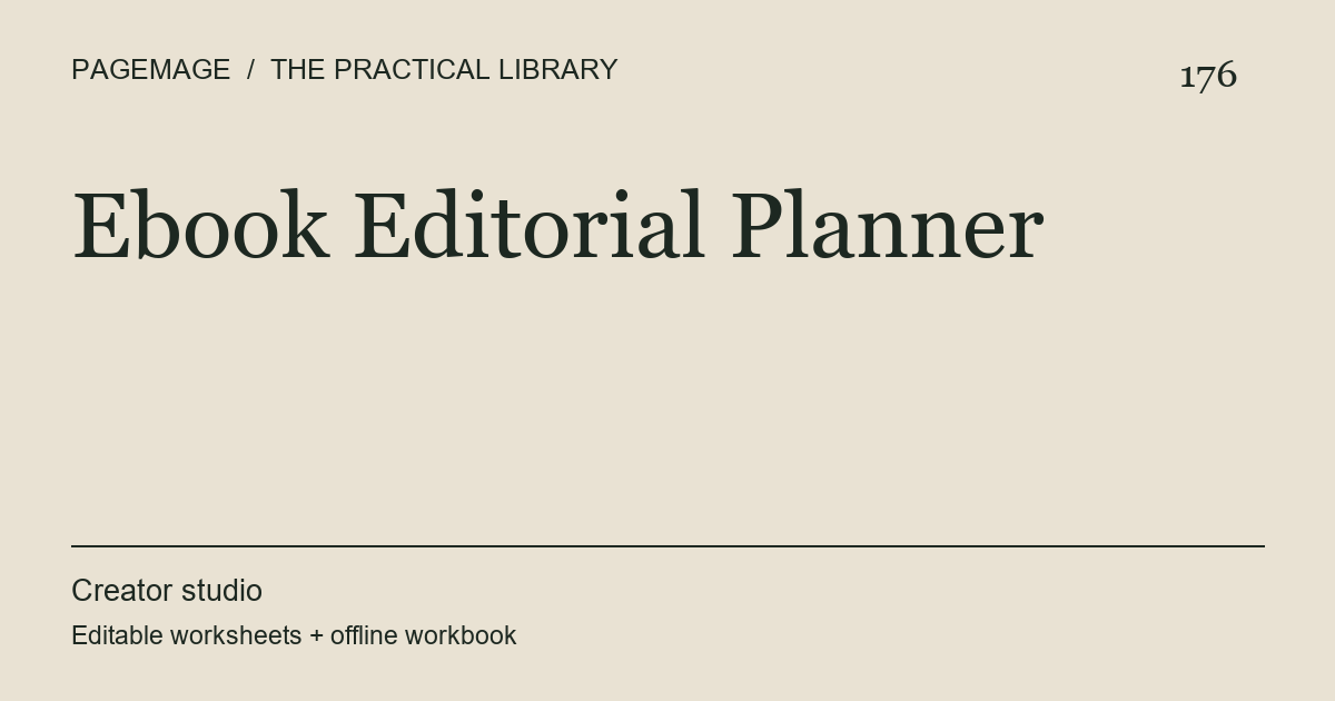 Ebook Editorial Planner digital product cover