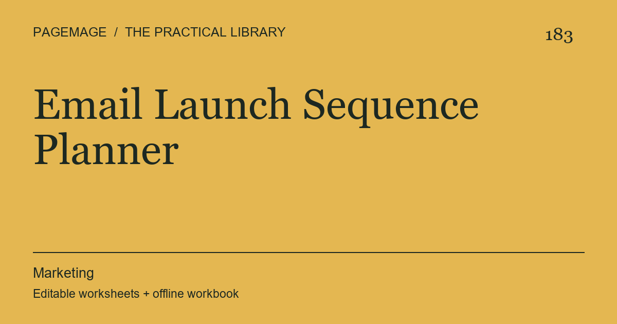 Email Launch Sequence Planner digital product cover