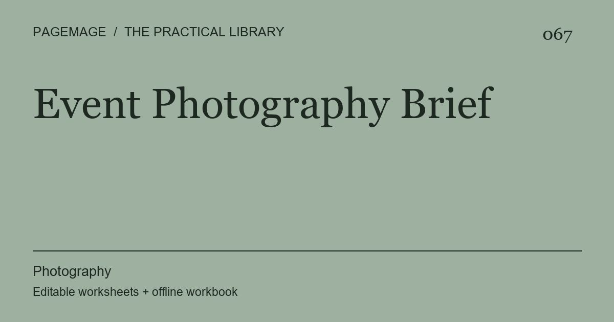 Event Photography Brief digital product cover