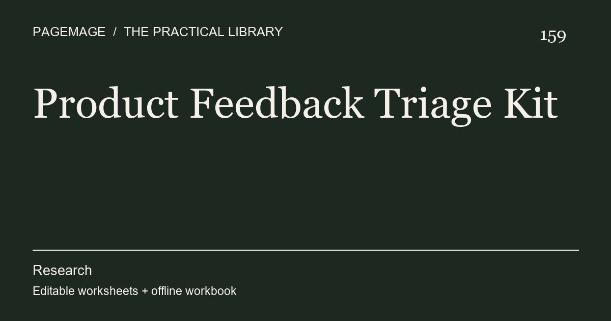 Product Feedback Triage Kit digital product cover