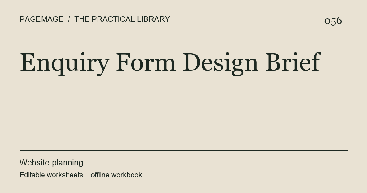 Enquiry Form Design Brief digital product cover