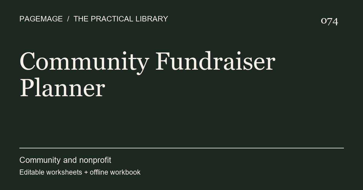 Community Fundraiser Planner digital product cover
