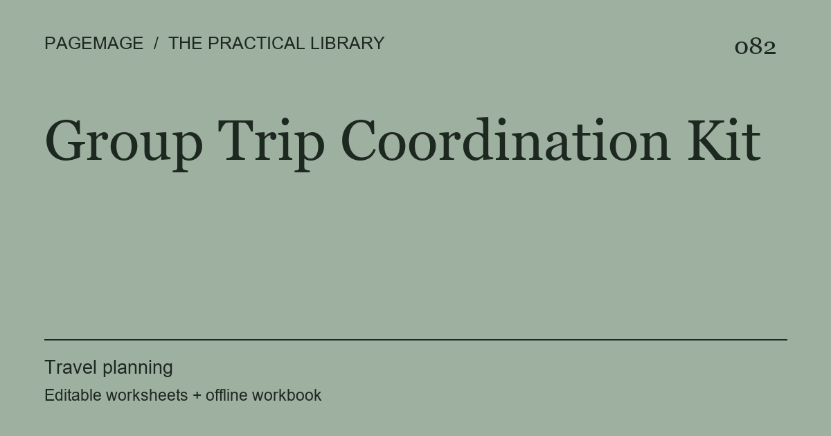 Group Trip Coordination Kit digital product cover