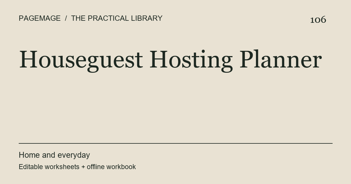 Houseguest Hosting Planner digital product cover