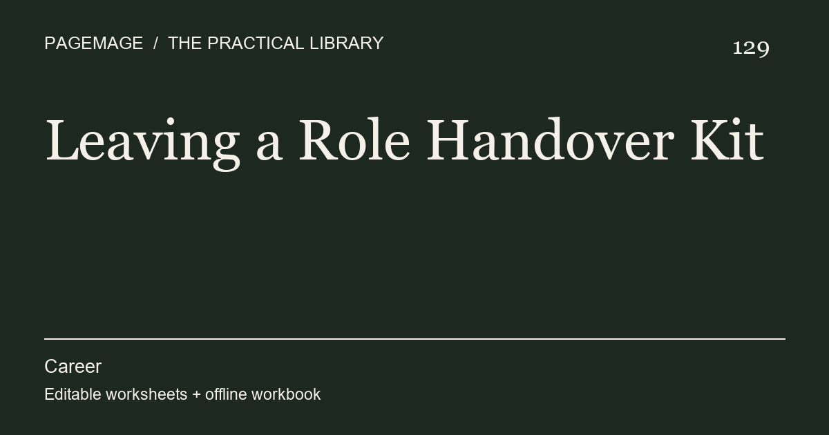 Leaving a Role Handover Kit digital product cover