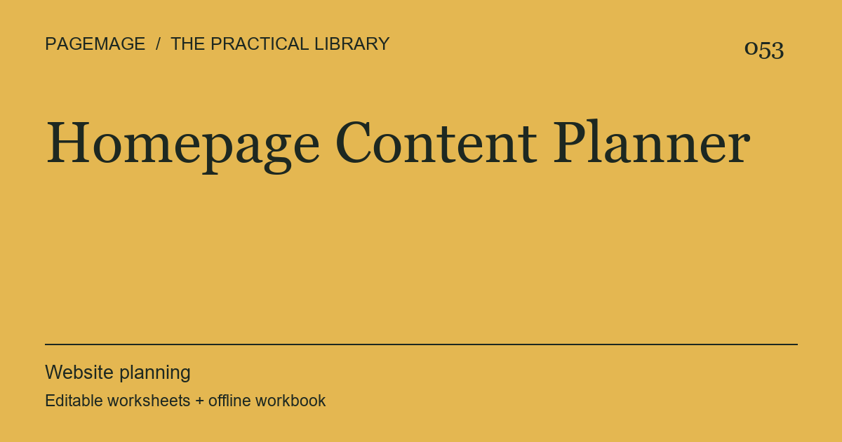 Homepage Content Planner digital product cover