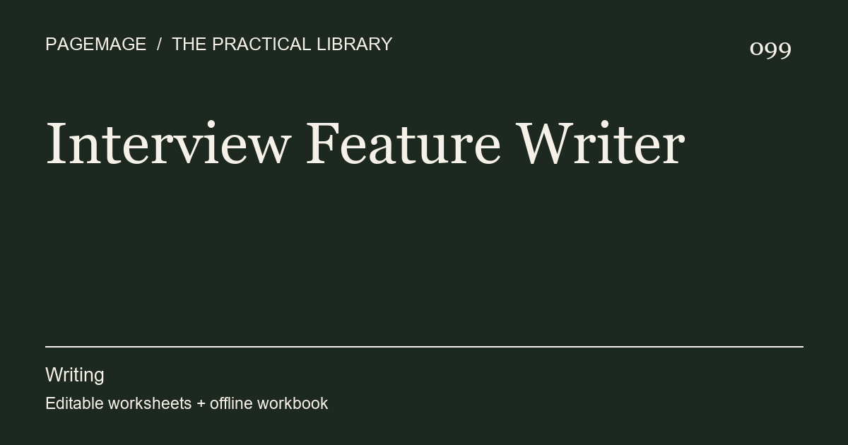 Interview Feature Writer digital product cover