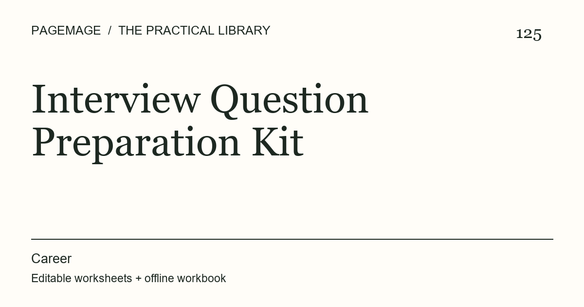 Interview Question Preparation Kit digital product cover
