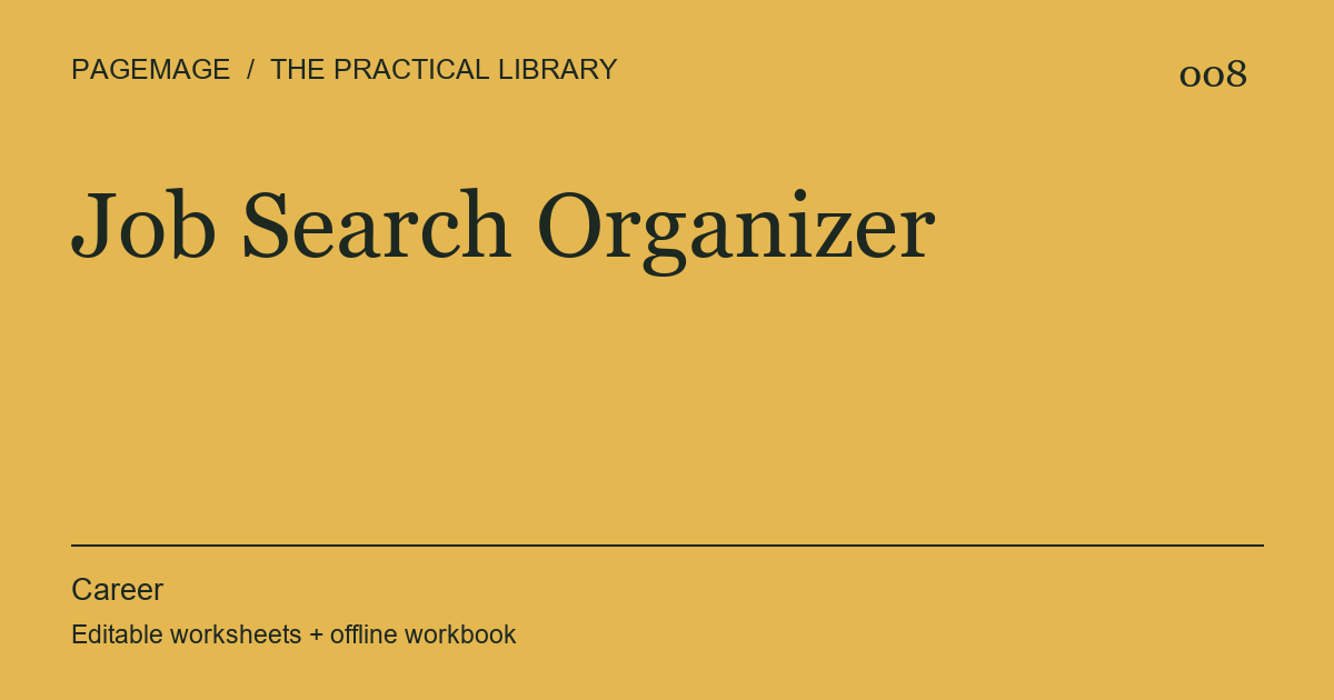 Job Search Organizer digital product cover