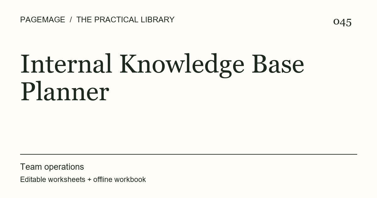Internal Knowledge Base Planner digital product cover