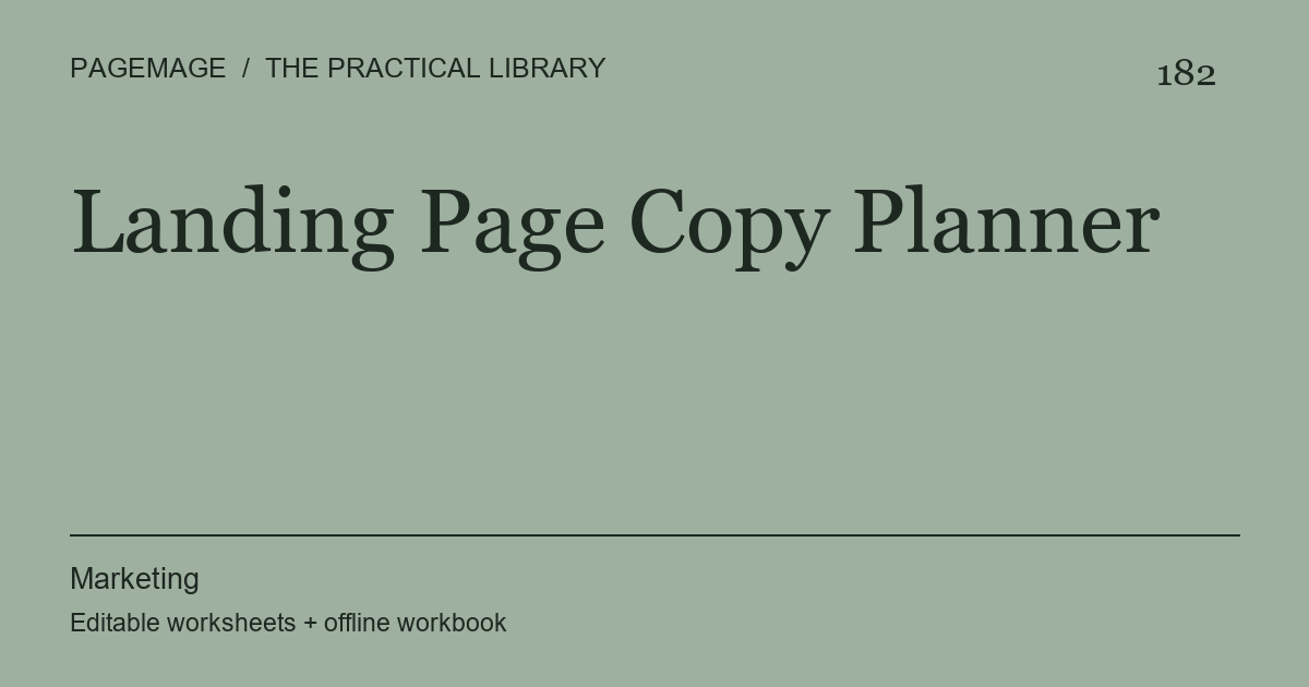 Landing Page Copy Planner digital product cover