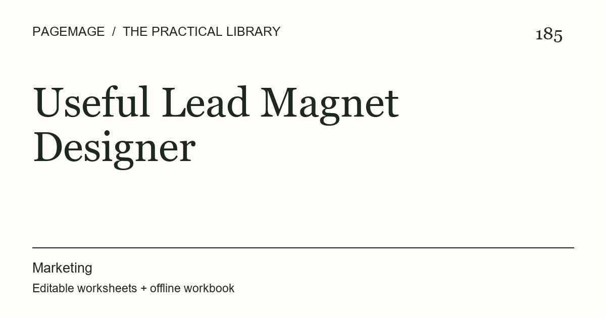 Useful Lead Magnet Designer digital product cover