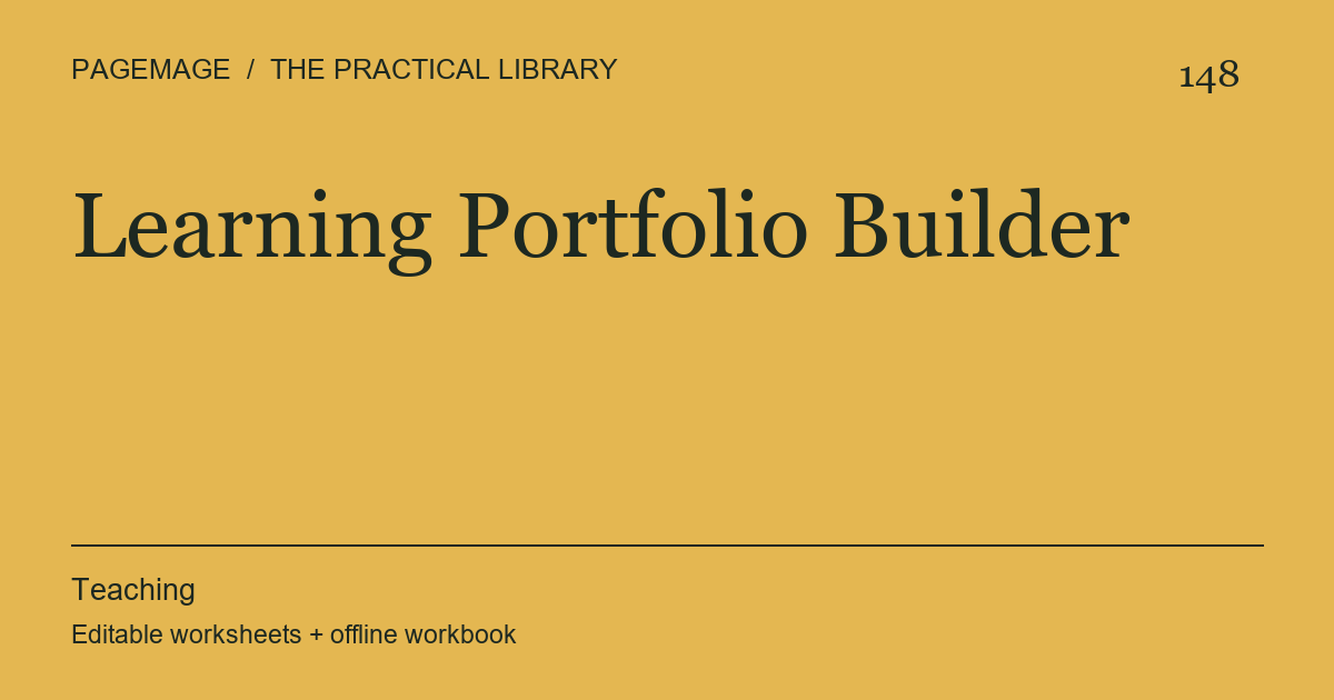Learning Portfolio Builder digital product cover