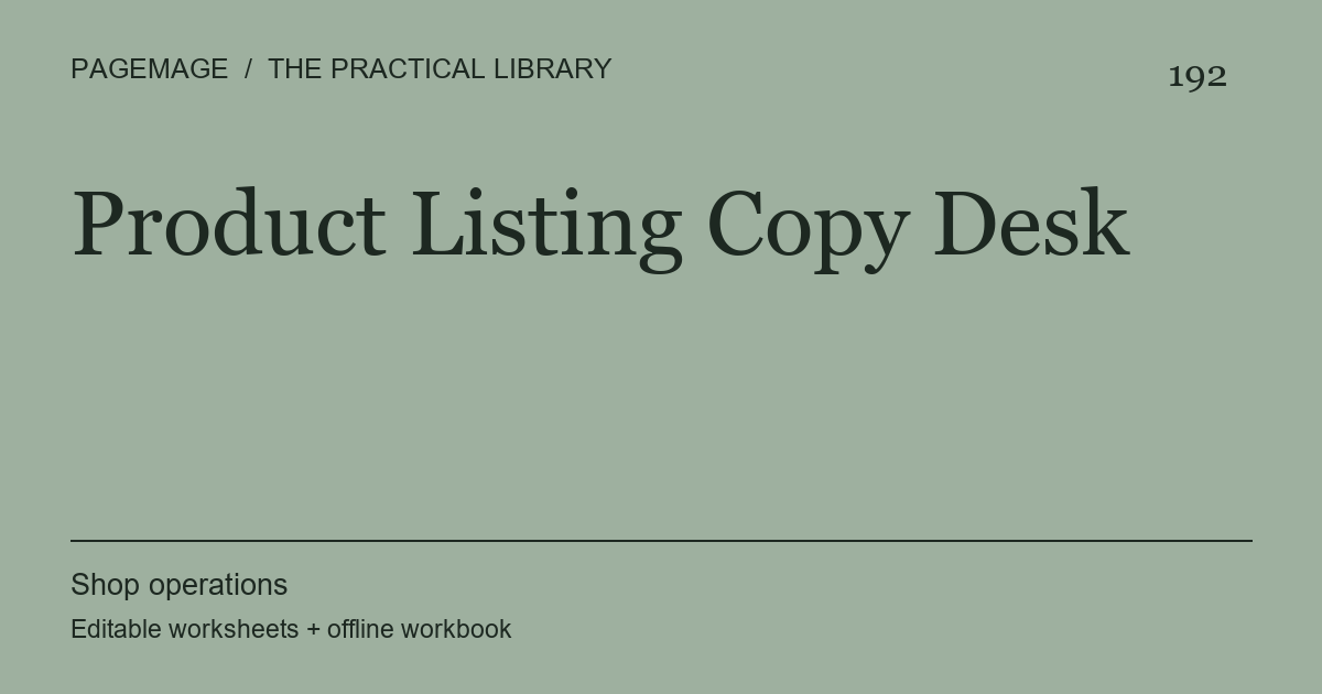 Product Listing Copy Desk digital product cover