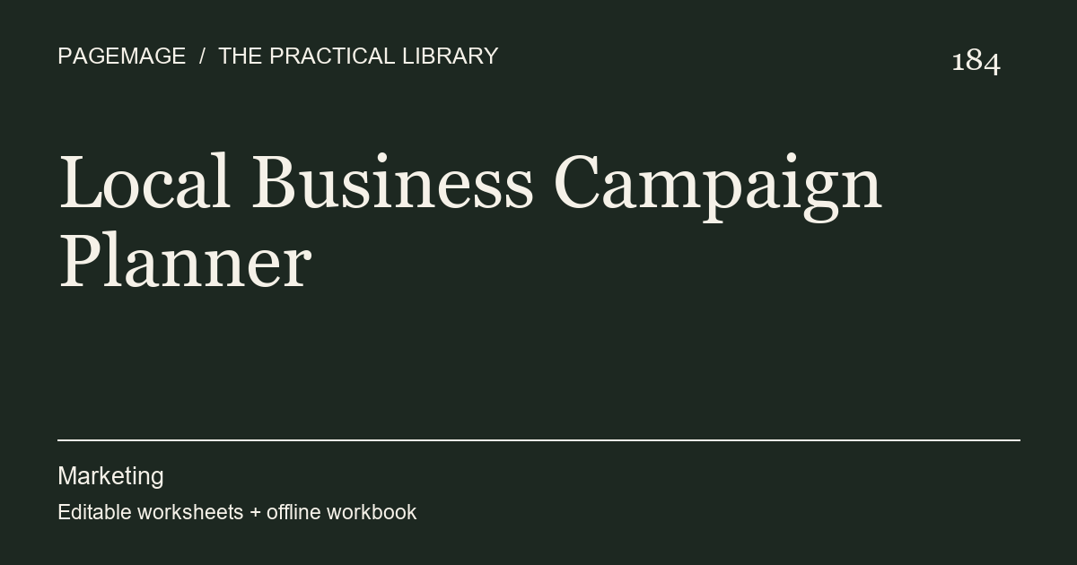 Local Business Campaign Planner digital product cover