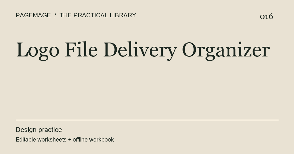 Logo File Delivery Organizer digital product cover