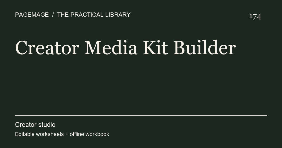 Creator Media Kit Builder digital product cover