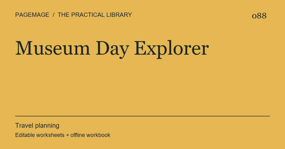 Museum Day Explorer digital product cover