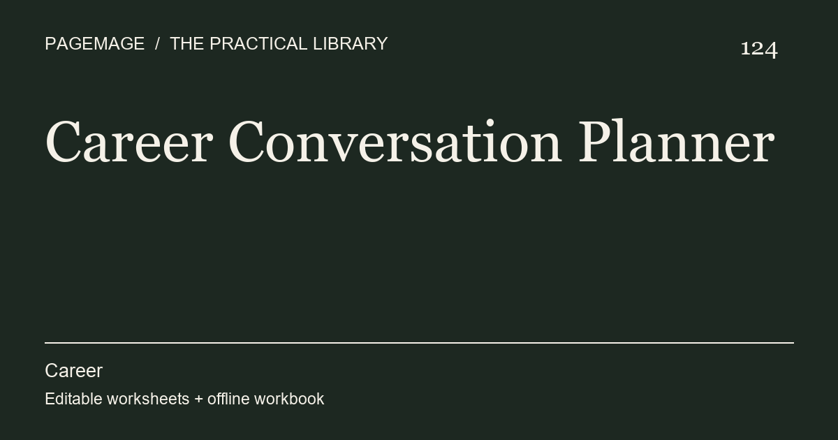 Career Conversation Planner digital product cover