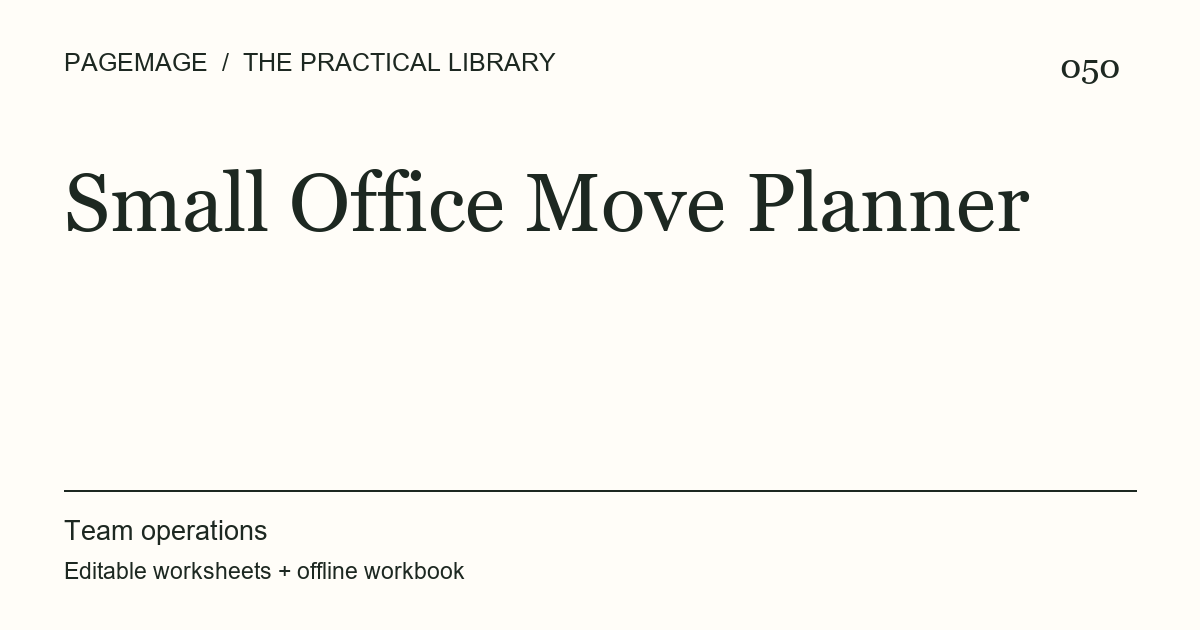 Small Office Move Planner digital product cover