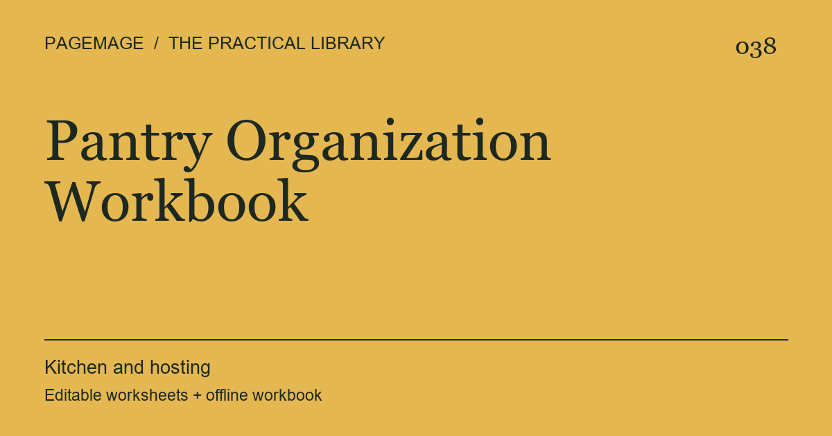 Pantry Organization Workbook digital product cover
