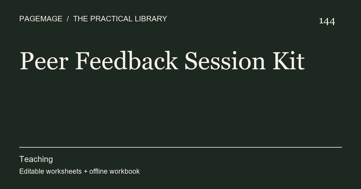 Peer Feedback Session Kit digital product cover